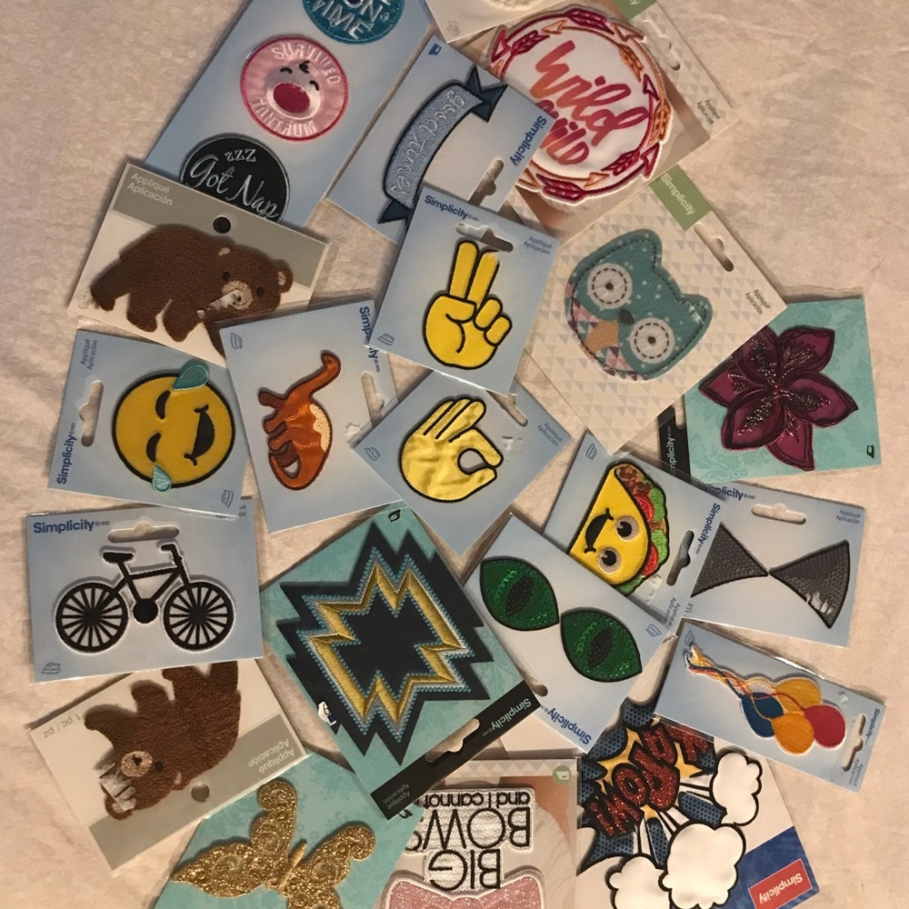 Assorted Iron-On Patches - Colorful Emoji & Novelty Designs lot 24